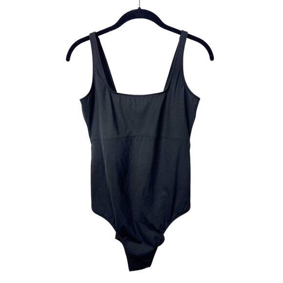 Fabletics Sunset Scoop One Piece Swimsuit Womens Medium Black Square Neck - Picture 3 of 10